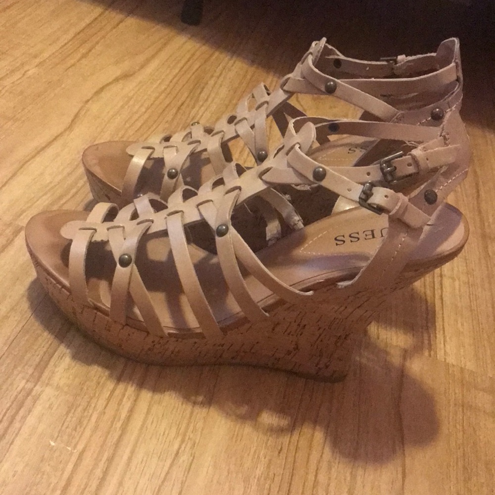Guess Tan Wedges